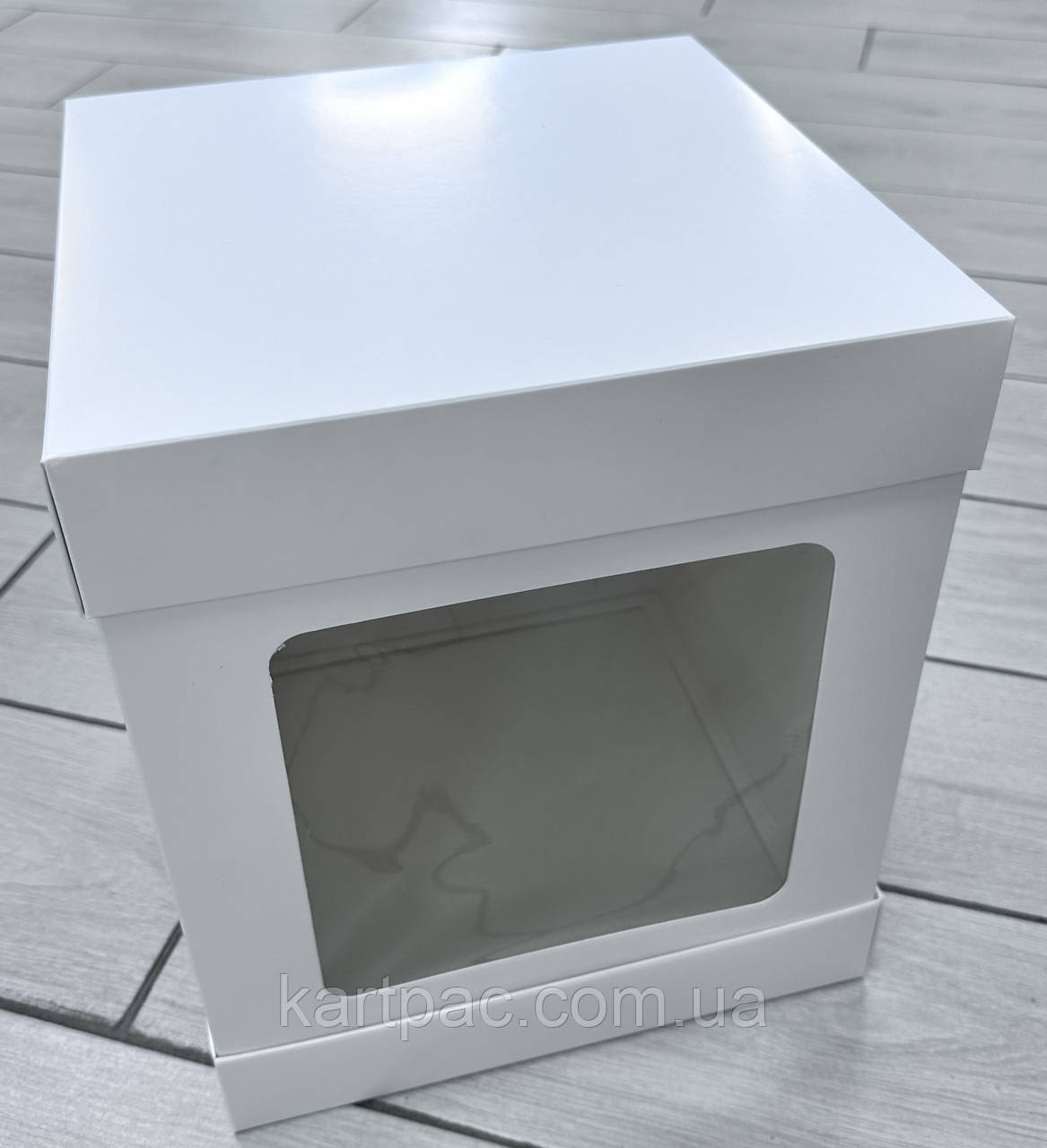 Тортовая коробка с окном (с трехчастей) 250х250х300 - фото 5 - id-p1842784838