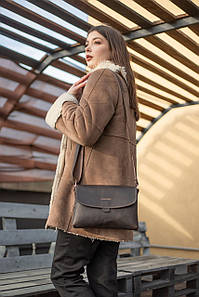 Жіноча сумка Віталія з натуральної шкіри колір Шоколад