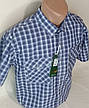 Чоловіча теніска 100% бавовна Hetai vk-0501 класична синя в клітку, чоловіча сорочка з коротким рукавом 4XL, фото 8