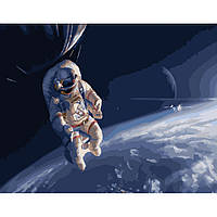Картина за номерами Strateg Космонавт у галактиці розміром 40х50 см (GS362) melmil