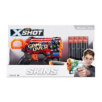 Скорострельный бластер Zuru X-SHOT Skins Menace Game Over 8 патронов 36515B