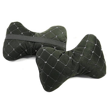 Подушка на підголівник 2шт велюр чорна