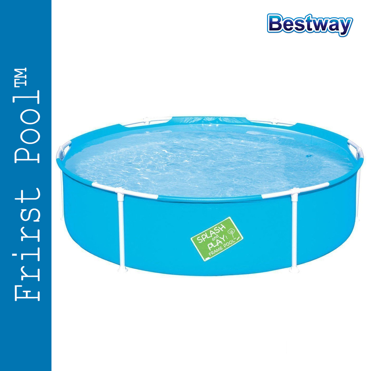Каркасний круглий дитячий басейн Bestway 56283 (152 х 38 см, 580 л, ремкомплект) Синій