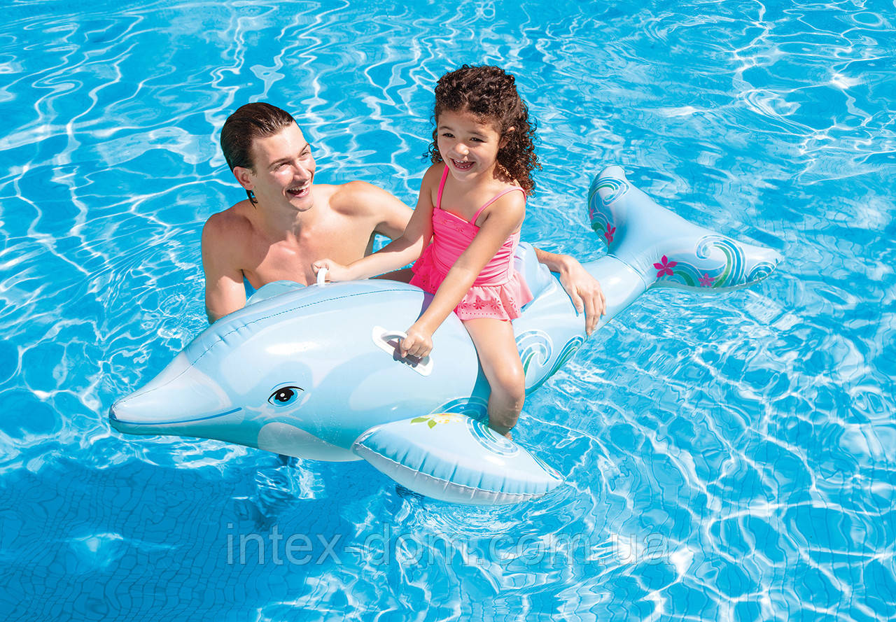 Детская надувной плот для катания "Дельфин" Intex 58535 (175х66 см) - фото 3 - id-p40657257