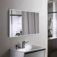 Черное зеркало в алюминиевой раме для ванной 400х600, Білий