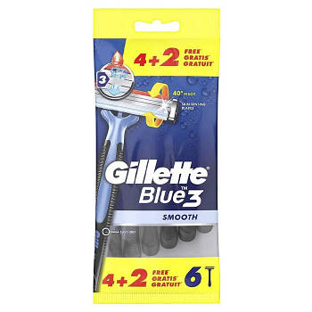 Станок для гоління Gillette Blue 3 Smooth одноразовий 6 шт