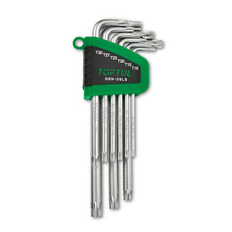 Набір Г-подіб. ключей TORX T10-T50 9од. довгих TOPTUL GSN-09LS, фото 1
