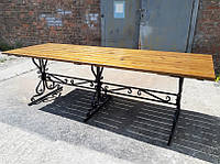 Стол Лето 3м (0,86х3м), кованый стол, стол из металла, стол из дерева, деревянный стол, стол на дачу