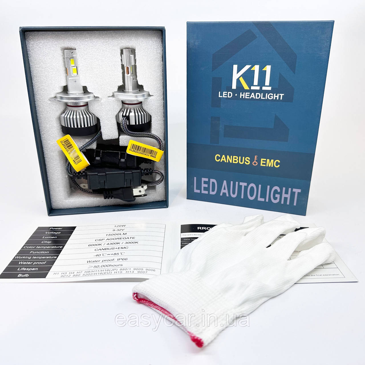 LED Can Н4 Світлодіодна лампа K11 CANBUS 60 W 15000LM PREMIUM, фото 1