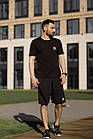 Чоловічий літній костюм Adidas Футболка + Шорти чорний Адідас, фото 3
