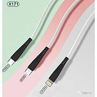 Кабель USB WUW X171 USB - Lightning 2.4A (45) м'який силіконовий провід BLACK