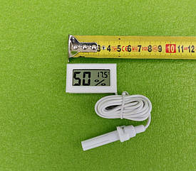 Термометр-градусник з ВОЛОГОМІРОМ-гігрометром цифровий (на батарейках) для інкубаторів - БІЛИЙ Китай