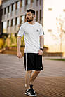 Чоловічий літній костюм Adidas Футболка + Шорти чорно-білий Адідас, фото 2