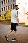 Чоловічий літній костюм Adidas Футболка + Шорти чорно-білий Адідас, фото 5