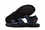 Літні чоловічі шкіряні сандалі-босоніжки Nike сині спортивні з натуральної шкіри на літо взуття *55 син*, фото 6
