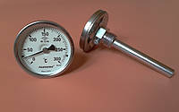 Термометр биметаллический трубчатый PAKKENS Ø63мм / Tmax = 300°С / гильза L=100 мм (с резьбой 1/2")