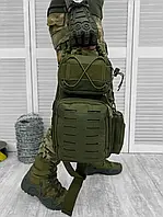 Тактическая сумка-слинг через плечо олива 9л SILVER KNIGHT , патрульный рюкзак с одной лямкой через плечо хаки