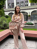 Стильна в'язана жіноча сумка ручної роботи з трикотажної пряжі, якісна літня сумочка шопер, SP