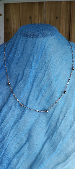 Ніжне срібне кольє з кульками, фото 1