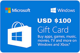 Подарункова карта Windows Store 100 USD, US-регіон
