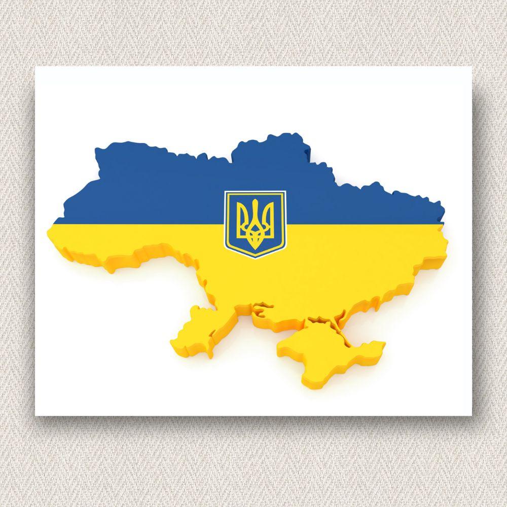 Інтер'єрна картина-постер на стіну Карта України 30*20 Орігамі OP 5297 Маленька