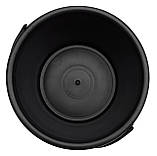 Відро пластикове 5 літрів чорне Ø 23.5 см h=19.5 см (ПРОМСАНТЕХПЛАСТ), фото 2