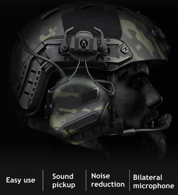 Наушники активные тактические Active Headset Coyote шлем гарнитура шумоподавление - фото 4 - id-p1842914485