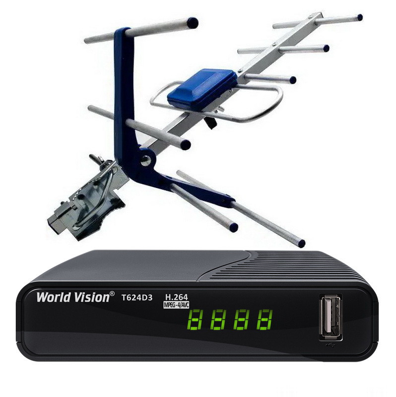 World Vision T624D3 + антена ES-003 (blue) з підсилювачем, фото 1