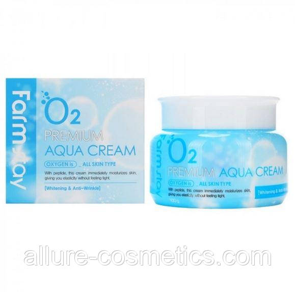 Кисневий зволожувальний крем Farm Stay O2 Premium Aqua Cream 100g