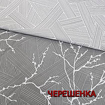 Тканина для постільної білизни Бязь "Gold" Lux GL1922 (A+B) - (50м+50м) гілочки на сірому з компаньйоном, фото 3