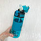 Пляшка для води спортивна DIBE пластикова 500 мл Блакитний металік, фото 2