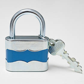 Замок навісний TOKOZ DUPLO 45 2KEY Blue 25мм 5.6мм