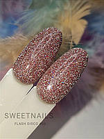 Світловідбивний гель лак для нігтів Sweet Nails Flash Disco №2 рожевий хамелеон 8 мл