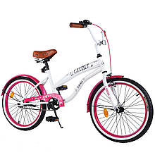 Велосипед CRUISER 20" T-22036 white+crimson