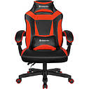 Анатомічне геймерське крісло Defender Master поліуретанове (Чорно-червоне), фото 2