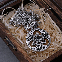 Кулон подвеска Vikings Celtic Knot амулет в кельтском стиле с цепочкой - Silver