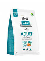 Сухой корм для собак малых и средних пород Brit Care Dog Grain-free Adult беззерновой | (лосось) 3 кг