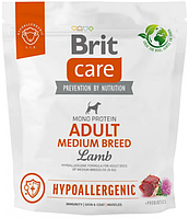 Сухой корм для собак средних пород Brit Care Dog Hypoallergenic Adult Medium Breed | (ягненок) 1 кг