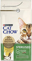 Сухой корм для взрослых стерилизованных кошек Purina Cat Chow Sterilised с курицей 1.5 кг