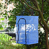 Підвісний кошик сітка 3-ярусний для сушіння риби, фруктів, овочів 54*54*75 см нейлонова сушарка, фото 2