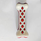 Зубна щітка іграшка для собак Dog Toothbrush-Bone еластична гумова кістка для чищення зубів Червона, фото 6