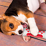 Зубна щітка іграшка для собак Dog Toothbrush-Bone еластична гумова кістка для чищення зубів Червона, фото 7
