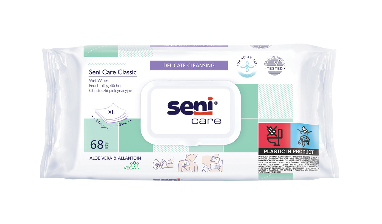 Вологі серветки для догляду за шкірою Seni Care CLASSIC 68 шт.