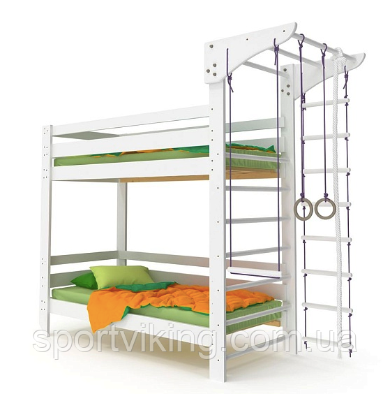 Дитяче двохярусне ліжко з спортивним куточком  (babyson 16) 80x190см