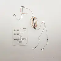 Готовая карповая оснастка с кормушкой арбуз не крашенная ProfMontazh 20г снасть для ловли карпа