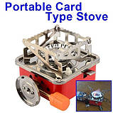 Похідна портативна газова плита з п'єзопідпалом Portable Stove пальник туристичний + 8 Баллонів, фото 5