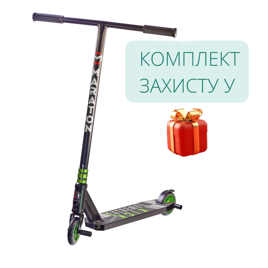 Трюковий самокат Maraton Dexter колеса 110 мм, система компресії HIC, ширина керма 56 см, 2 пеги, фото 1
