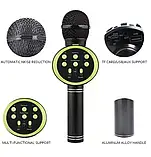 Караоке-мікрофон бездротовий K11V Bluetooth, 5 Вт, зміна голосу/фонограма/USB/microSD/FM Чорний, фото 4