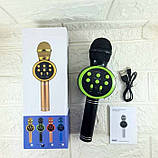 Караоке-мікрофон бездротовий K11V Bluetooth, 5 Вт, зміна голосу/фонограма/USB/microSD/FM Чорний, фото 5