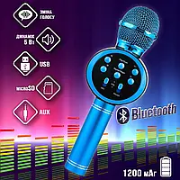 Караоке-мікрофон бездротовий K11V Bluetooth, 5 Вт, зміна голосу/фонограма/USB/microSD/FM Синій